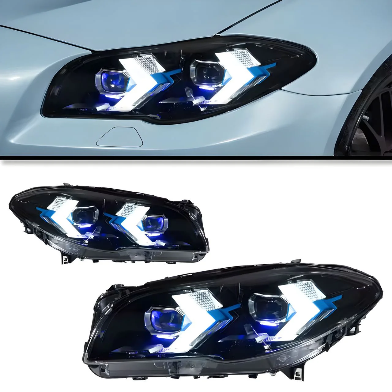 2011-2013 F10 F18 Xenon/Halogen Upgrade Arrow Laser Lamp Style LED Headlights for BMW 5Series Modified Front Lamps