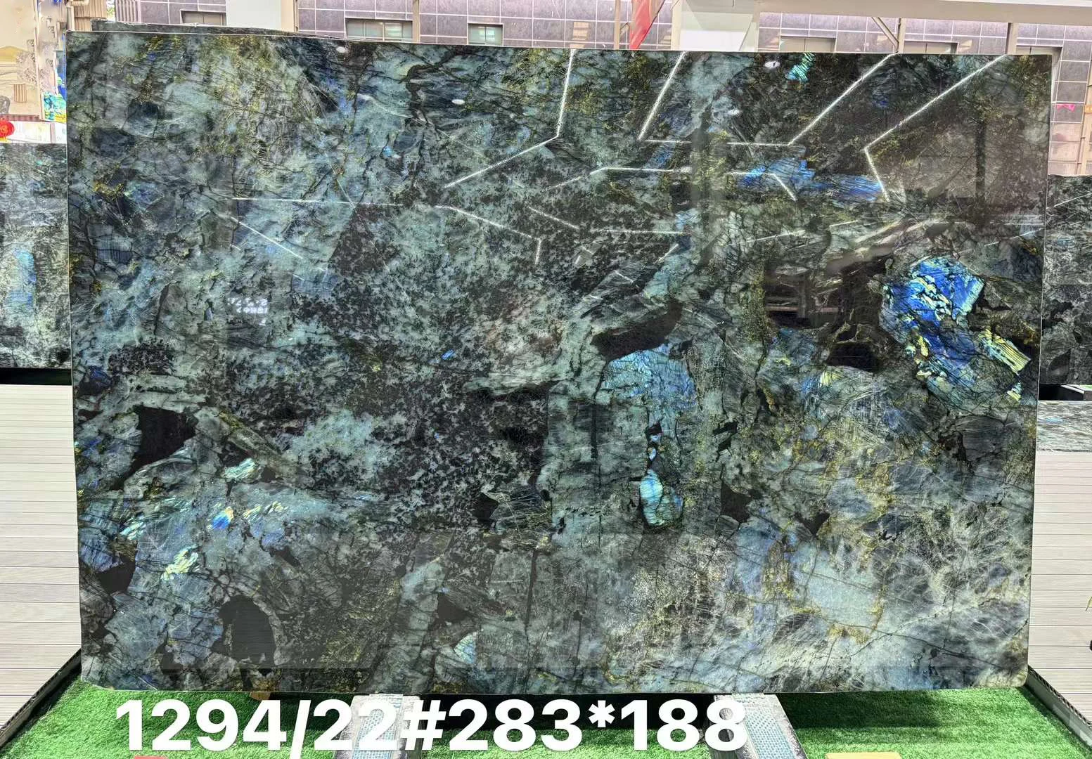 ydstone modern design polished lemurian labradorite blue granite slab natural stone wall for villas-3