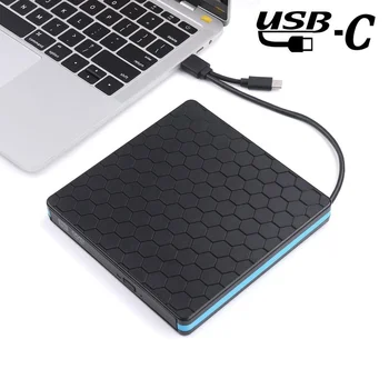 For Apple Computer External Portable USB 3.0 Type-C CD/DVD Rewriter Burner Drive for Laptop Desktop PC Computer - High Speed