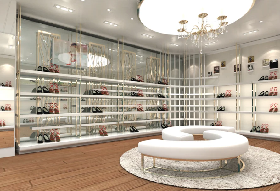 Custom Retail Ladies Shoe Store Display Rack Shoes Display Shelf Decoration Furniture Counter Design with Display Furniture