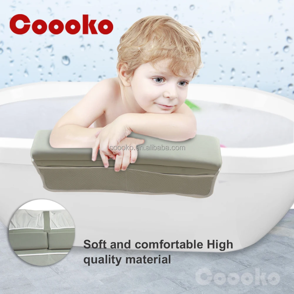 Thickest Bathtub Kneeler Pad With Memory Foam And Bath Toys Organizer