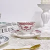 Retro rose red cup and saucer 220ml - 220ml