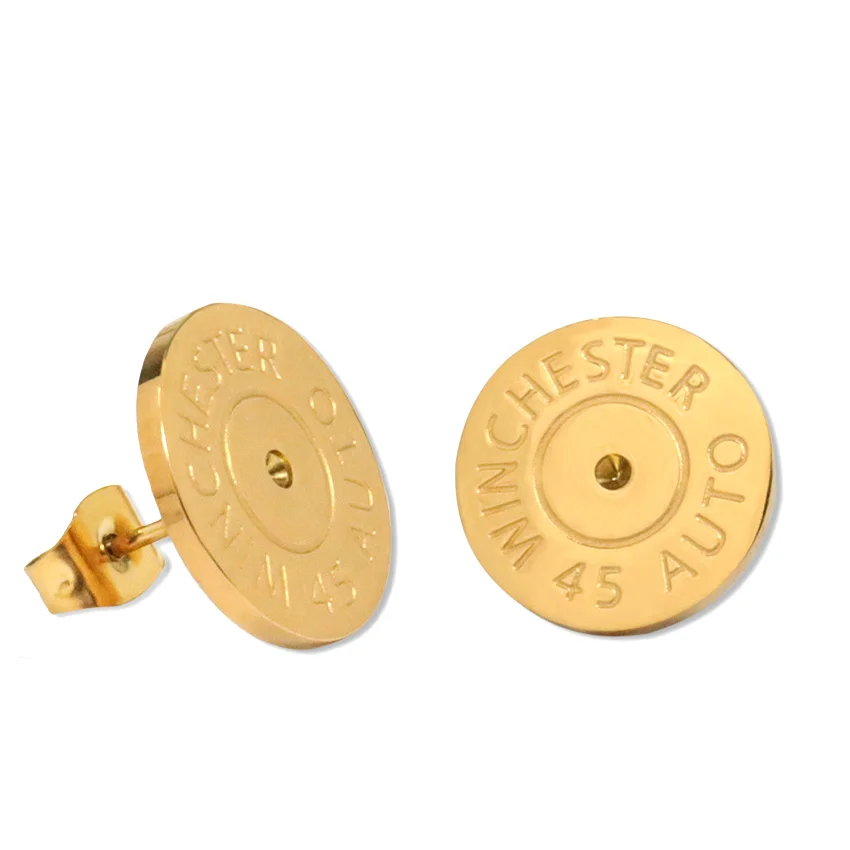 Personalized Stainless Steel Stud Bullet Drop Earrings Zircon Cute Style Lightweight Gifts for Men Women Anniversary Occasion