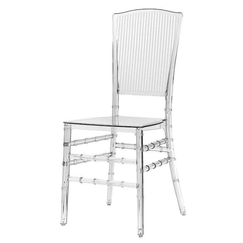 High Quality Wedding Event Furniture Clear Acrylic Resin Stacking Bamboo Legs Chair
