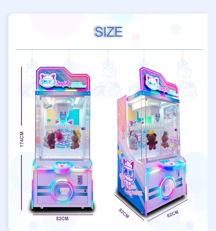 Hot Sale Coin Operated Arcade Cheap Gift Clip Machine Small Plush Toy Clamp Game Machine for Sale