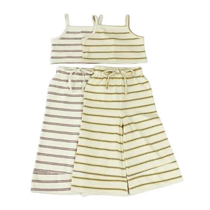 2026 Summer Toddler Clothes Sets Short Sleeve + Trousers Girls Casual Suit Custom Design Kid Clothing Sets