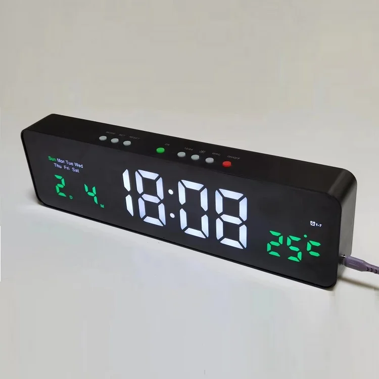 2 Inch Double Color Display Wall Mounted & Desktop Led Clock With