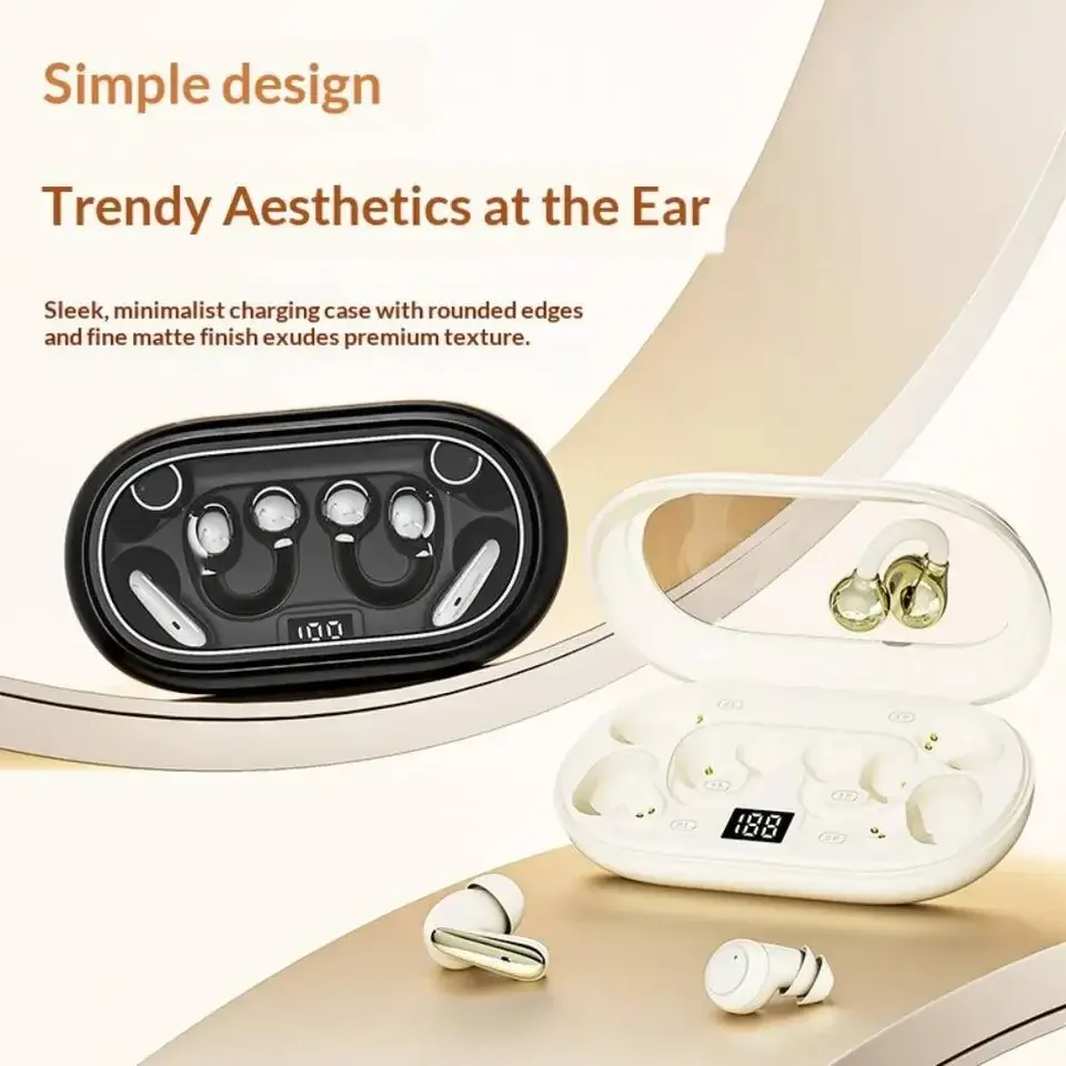 P47 3-in-1 Wireless Bluetooths Earbuds In-Ear & Ear-Clip Design LED Digital Display Long Battery Life HiFi Stereo Earphones