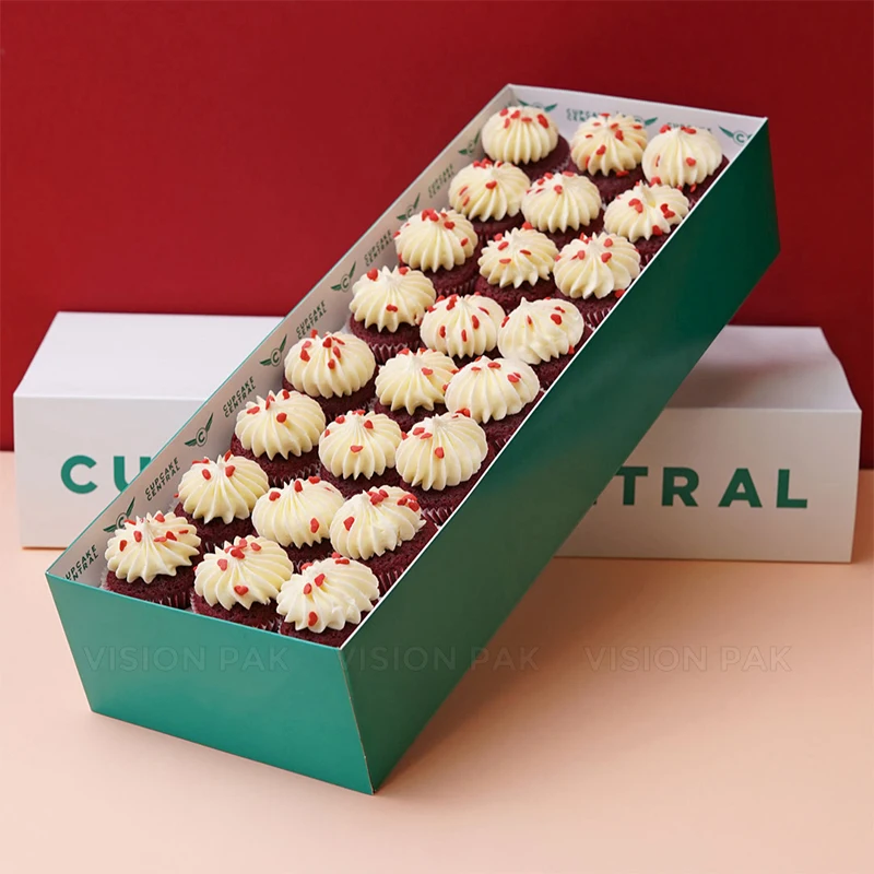 Custom Logo Printing Pink Gift Boxes Kraft Paper Boxes Crafting Cube Cupcake Boxes Cake Sweet Cookie Tiramisu