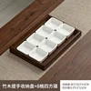 Brown handle tray [38*26*4] 8-compartment square dish