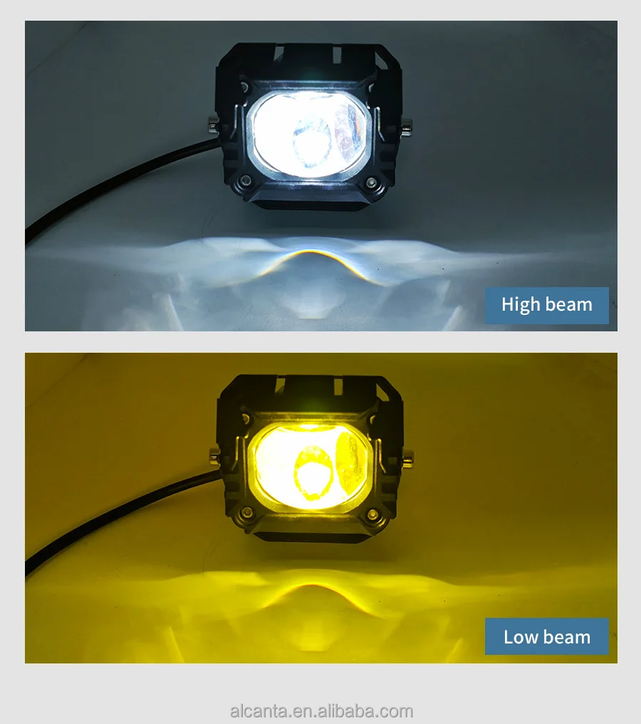 Alcantaled Motorcycle Headlight Led Spotlight Lens Hi/low Beam Driving