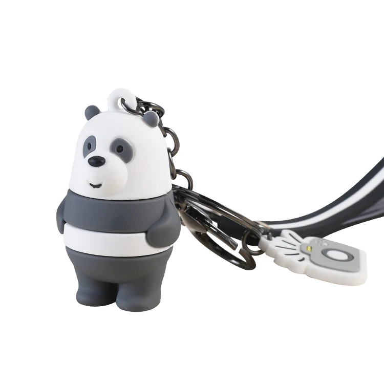 Customizable Cute Bear 3D Mini Keychain Soft PVC & Silicone Rubber Love Souvenir & Carabiner with Custom Logo for Promotions