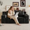 63" 2 Seaters Sofa(Black)