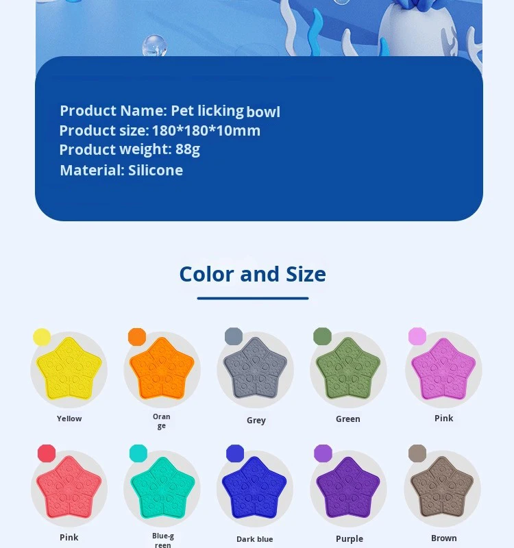 Five-Pointed Star Silicone Suction Cup Food Tray Dog Bowl Slow Food Bowl with Pet Licking Mat Pet Supplies for Cats & Dogs manufacture