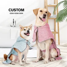 Quick Drying Super Absorbent Dog Bathrobes for After Bath Coral Fleece Comfortable Dog Towel