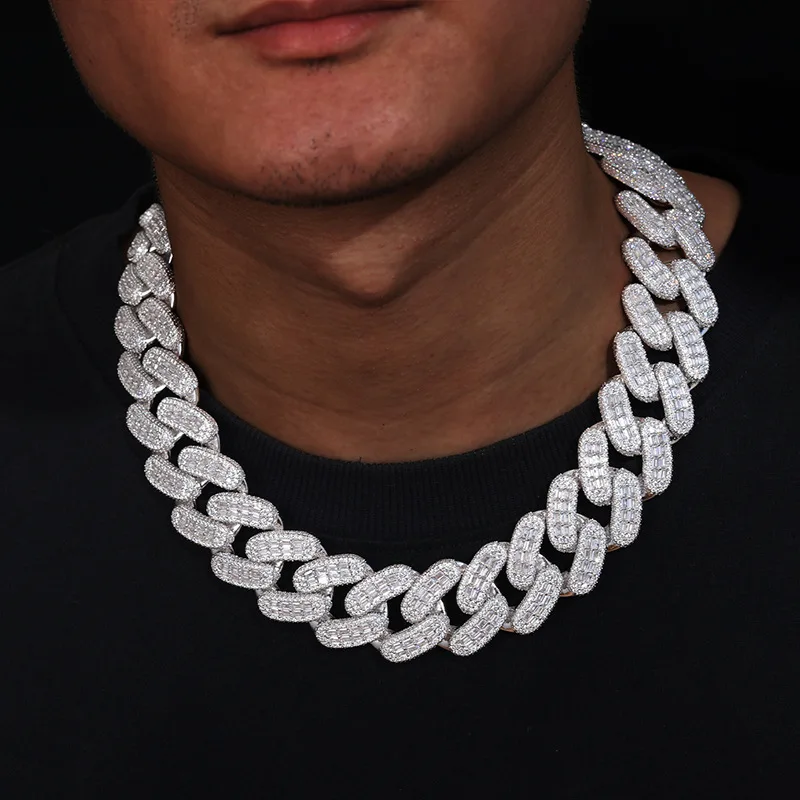 Hip Hop Punk Rapper Jewelry 28mm Chunky Chains Necklaces White Gold ...