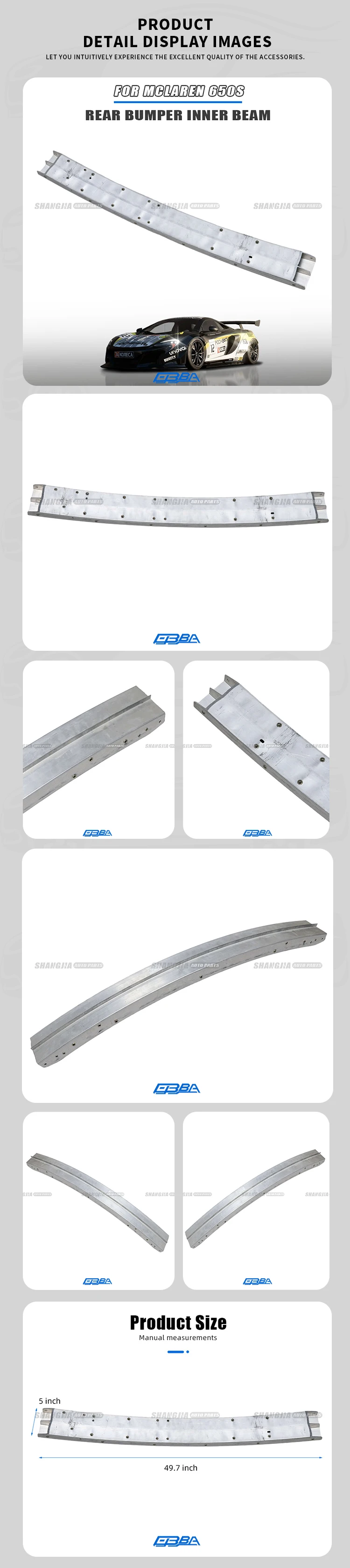 Aluminum Alloy Rear Bumper Support for Mclaren 650S Coupe Spider 11A8098CP Bumper Bar Bracket Inner Iron Of Rear Bumper Support details