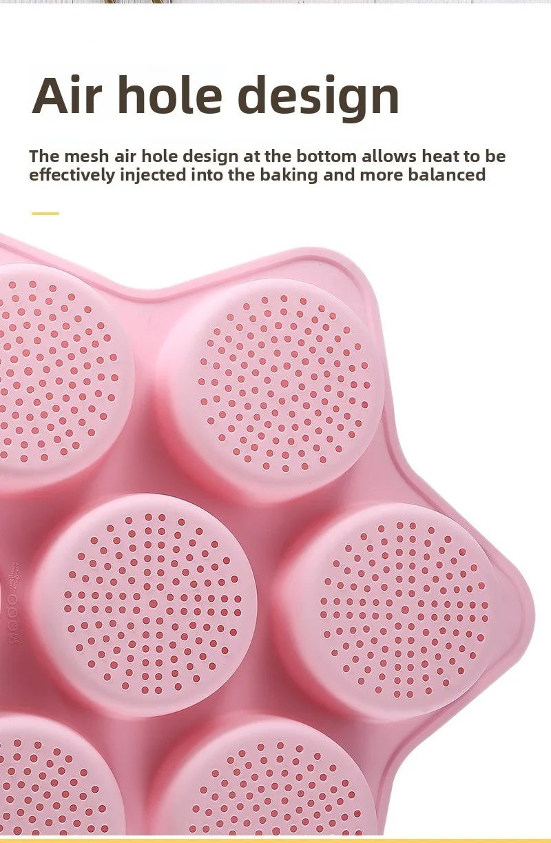 7-Hole Silicone Bread Mold with Breathable Hollow Burger Mold Silicone Burger Baking Sheet for Cake Tools supplier
