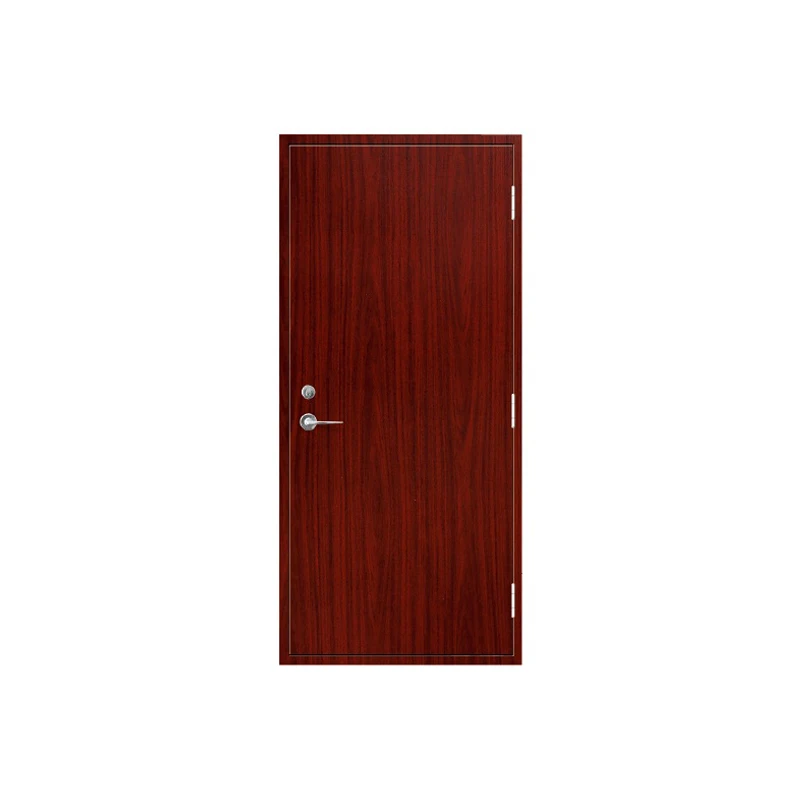 Modern 1-2 Hour Fireproof Interior Door with Steel Frame Security Swing WPC PVC Glass Solid Wood Door Finished Surface factory