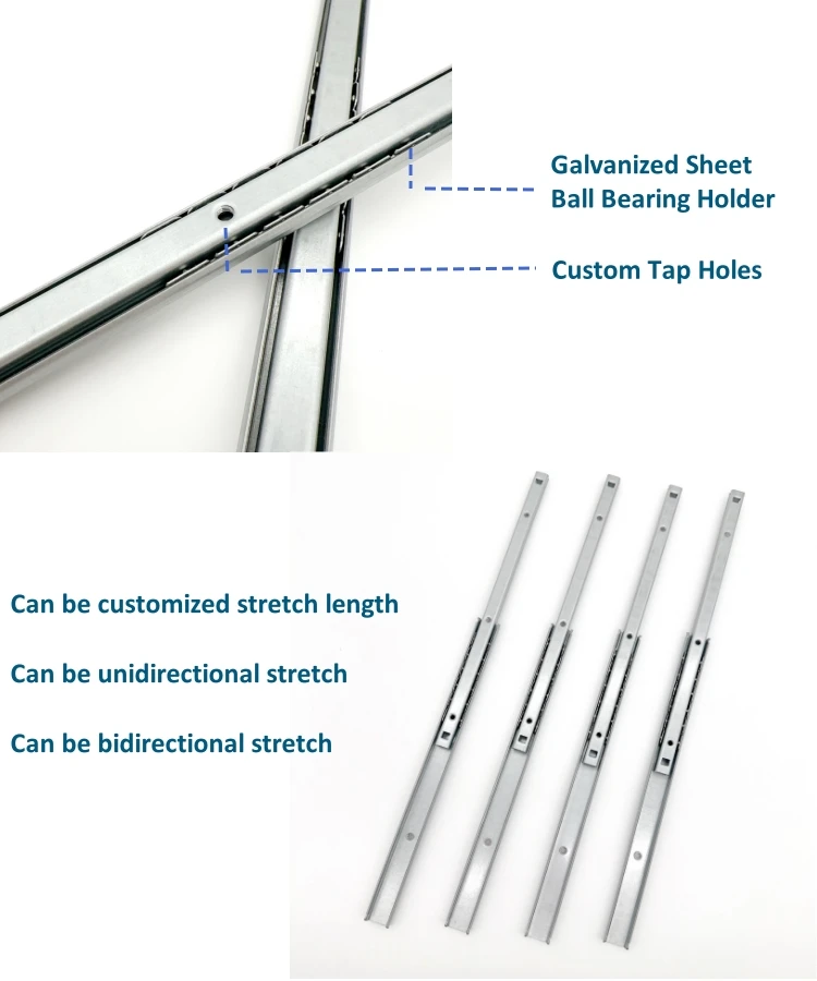 Modern Mini Galvanized Sheet Telescopic Rail for Jewelry Case Cabinet ...