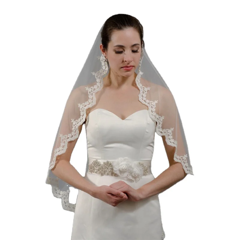 Мусульманское кружево 1 м свадебная вуаль однослойное свадебное платье тюрбан