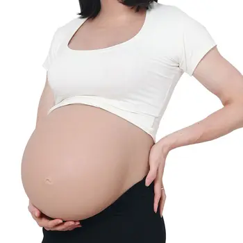 Huge Realistic False Pregnant Tummy Cotton Filler High Simulation Artificial Fake Silicone Pregnant Belly For crossdresser