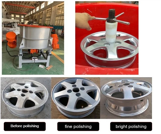 DZJX Alloy Car Wheel Rim Vibratory Wheels Polishing Sizing Machine Vibration Polisher