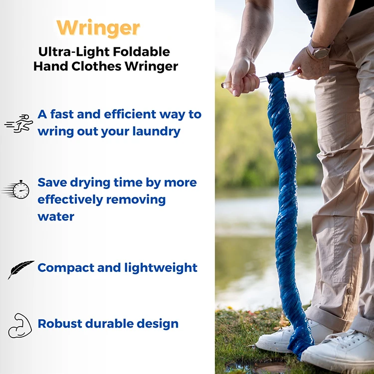 Ultra Light Clothes Wringer - Manual Hand Crank Laundry Wringer for Off Grid Living, Camping Towel Wringer for Drying Clothes