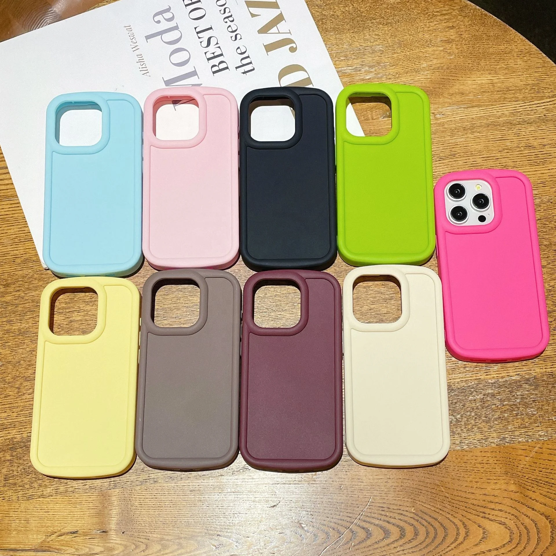 Soft Silicone Bumper Phone Case For Iphone 16 15 14 13 12 11 Plus Pro Max Anti-Scratch Shockproof Full-Body Protective Cover