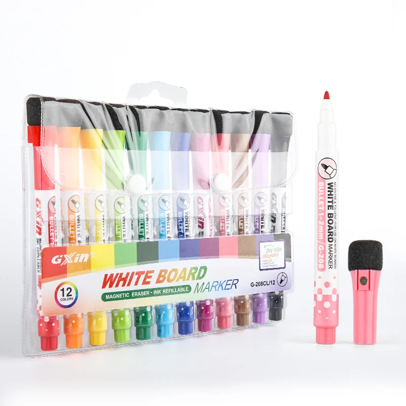 Gxin G208cl 12colors White Board Pen Marker With Eraser