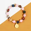 Pulsera de cuentas de vidrio de porcelana de ceniza de incienso-nueve palacios ocho tri