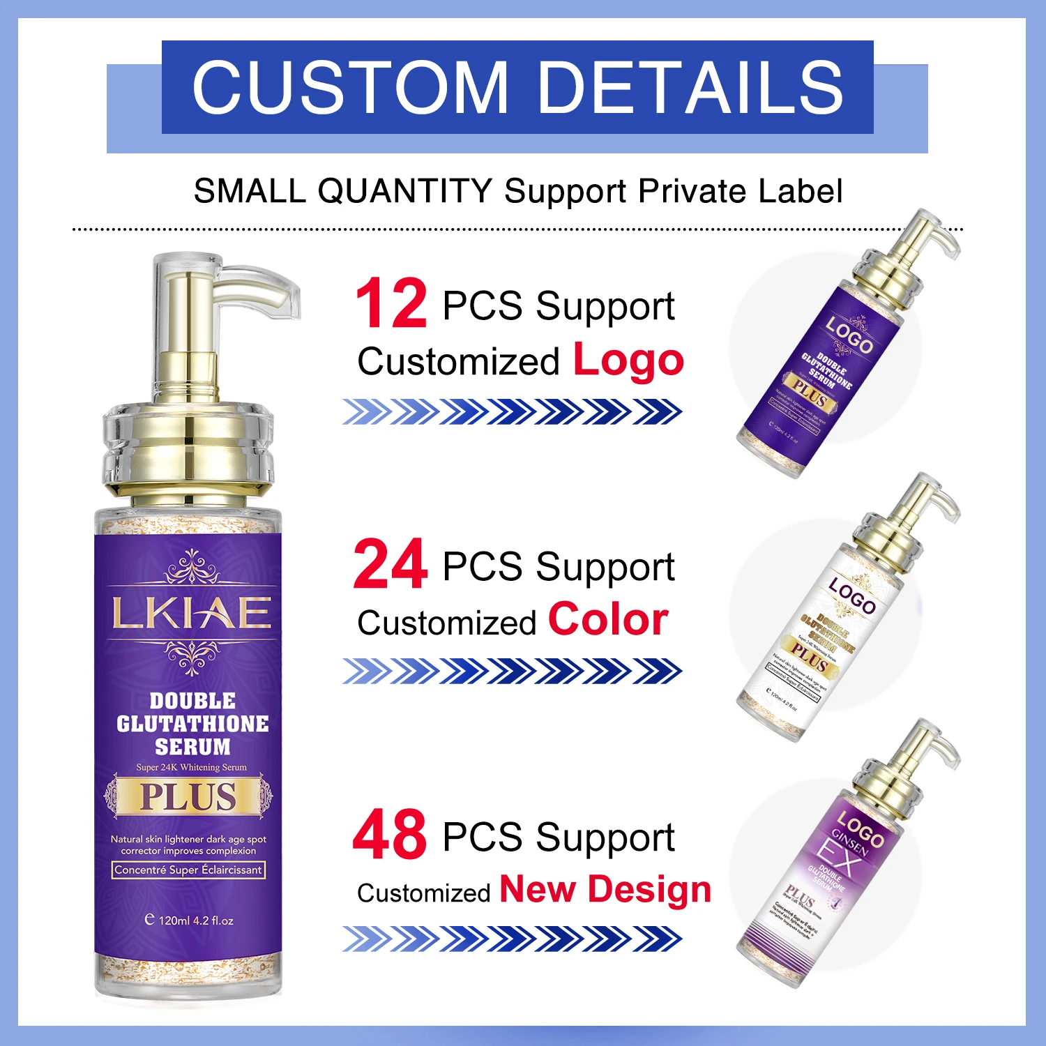 High Quality Concentrate Gluta Vit C Anti Aging Melasma Removal Brightening  Whitening Face Serum for Glowing Skin