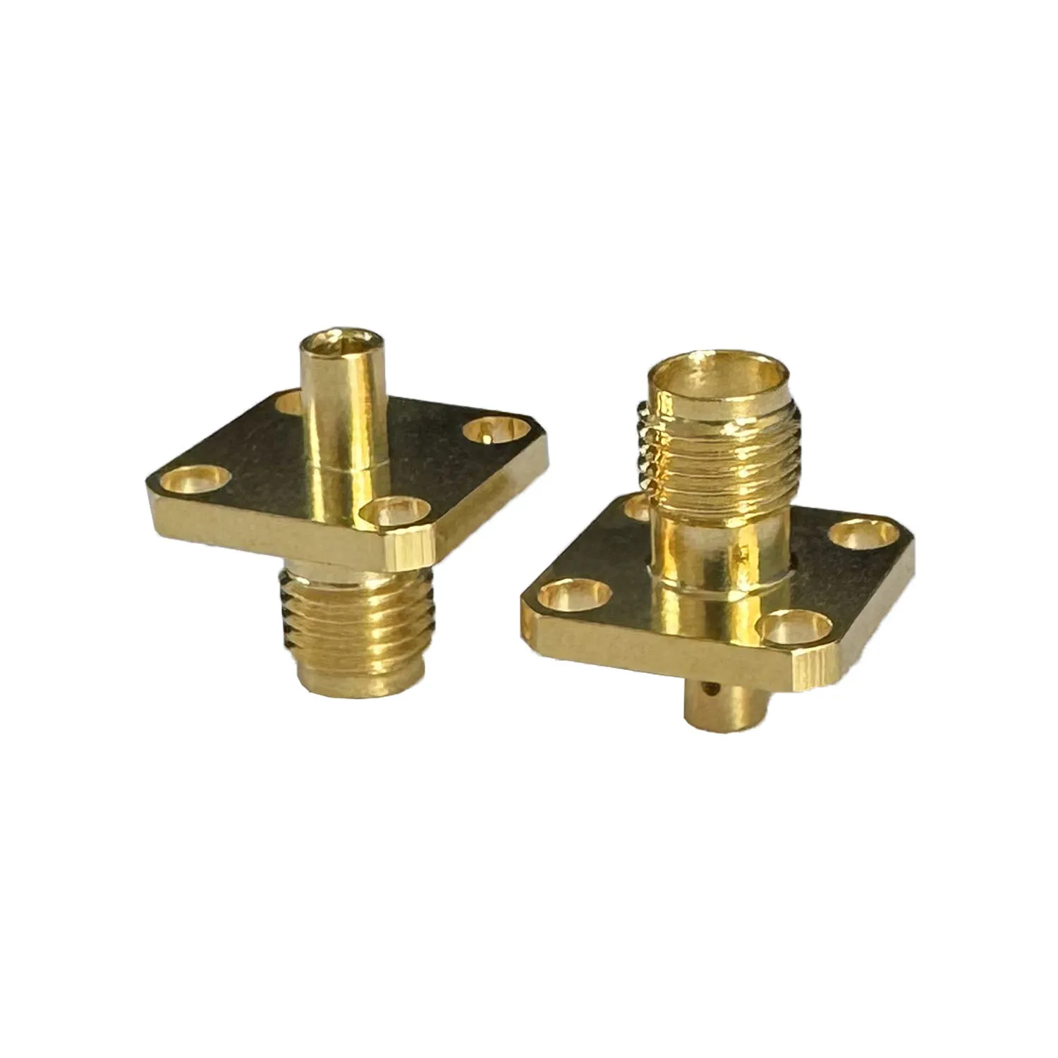 product high performance sma kfb2 coaxial connector rf copper gold plated sma female flange connector crimp rg405 cable-3