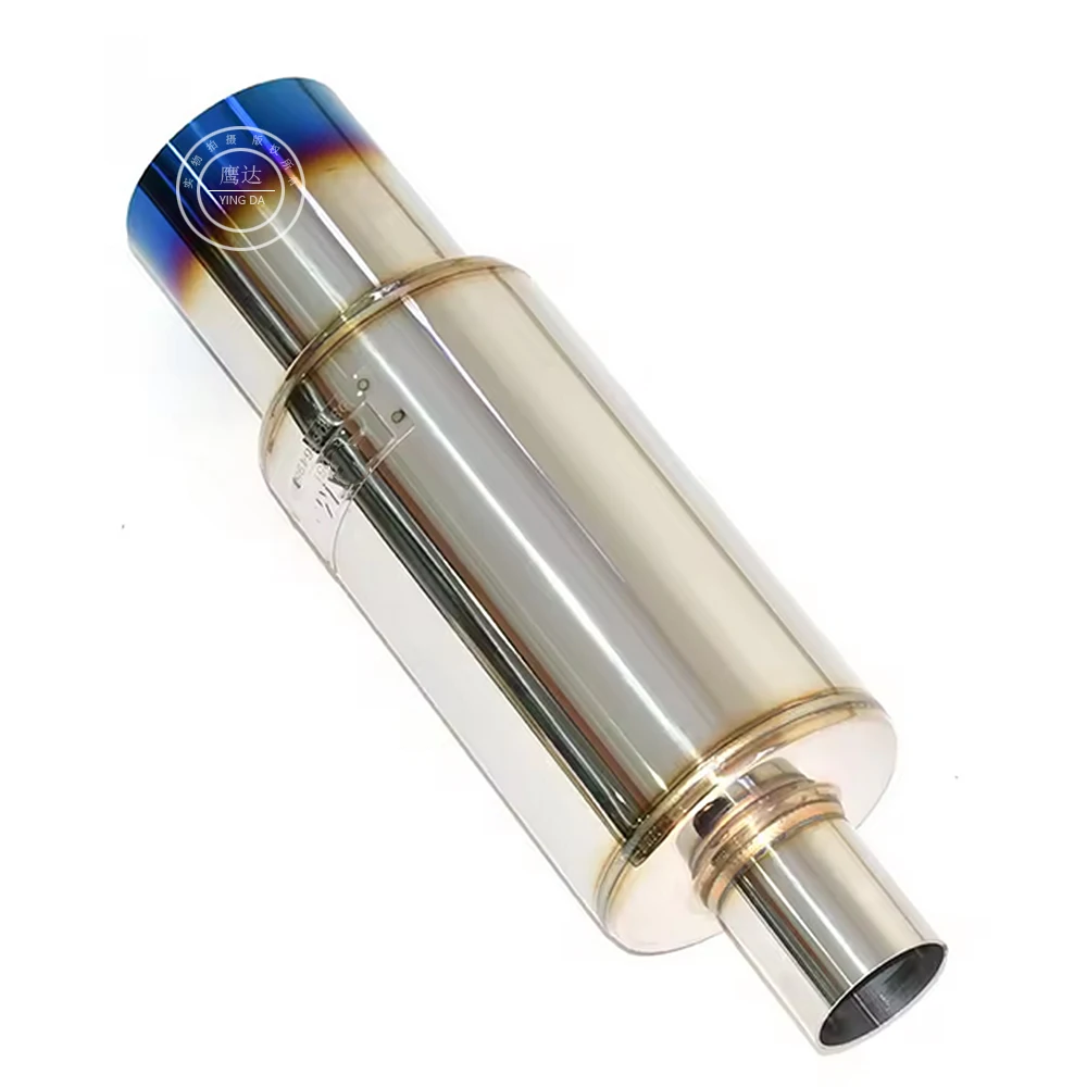 Hot Car Exhaust Modification Sound Wave for HKS  Straight Drum 114-51mm Silencer Stainless Steel Modified Pipe Tail Throat JASMA