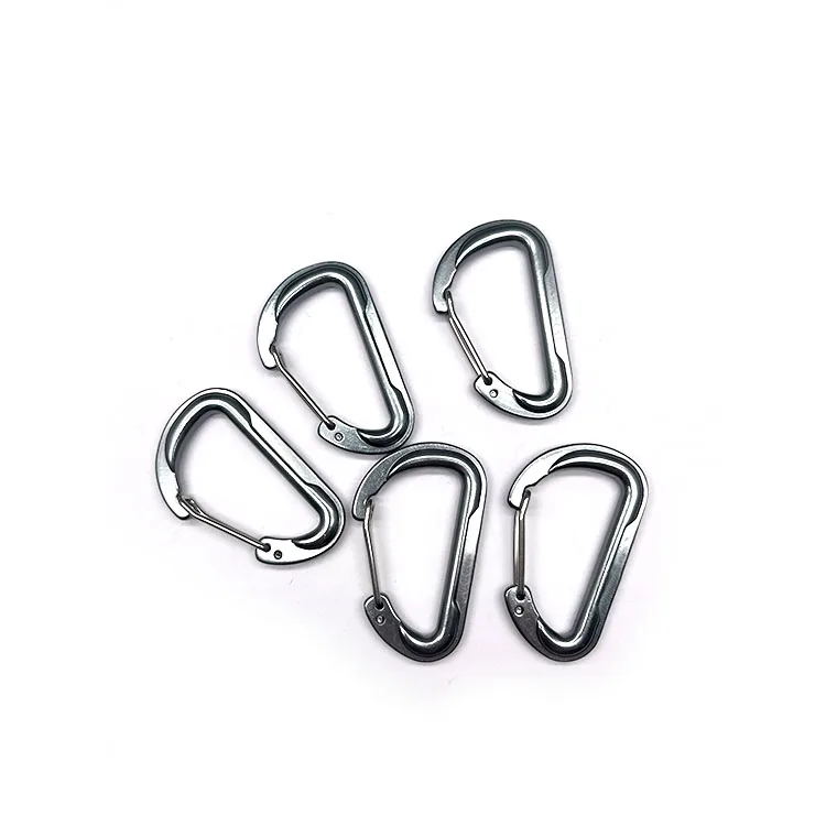 D shaped Clips with Swivel Snap Hook For Outdoor Activities Aluminum Locking carabiner mosquetones de escalada de 5kn
