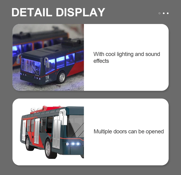 Return trolley die cast metro train metal cars toys die casting alloy train model diecast train toys with light and music