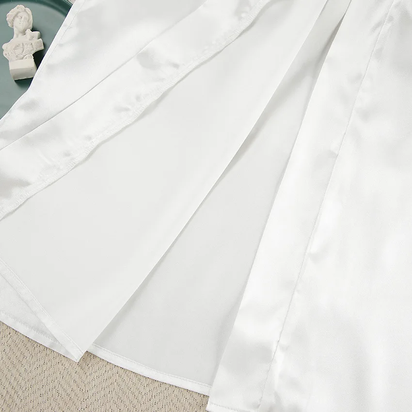 2026 Satin Comfortable Feather Pajamas Women's Autumn Thin Set Cross-border Nightgown Homewear with Braces Set — detail