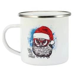 custom printed 350 ml stainless steel travel coffee mug personalized sublimation enamel mug with handle