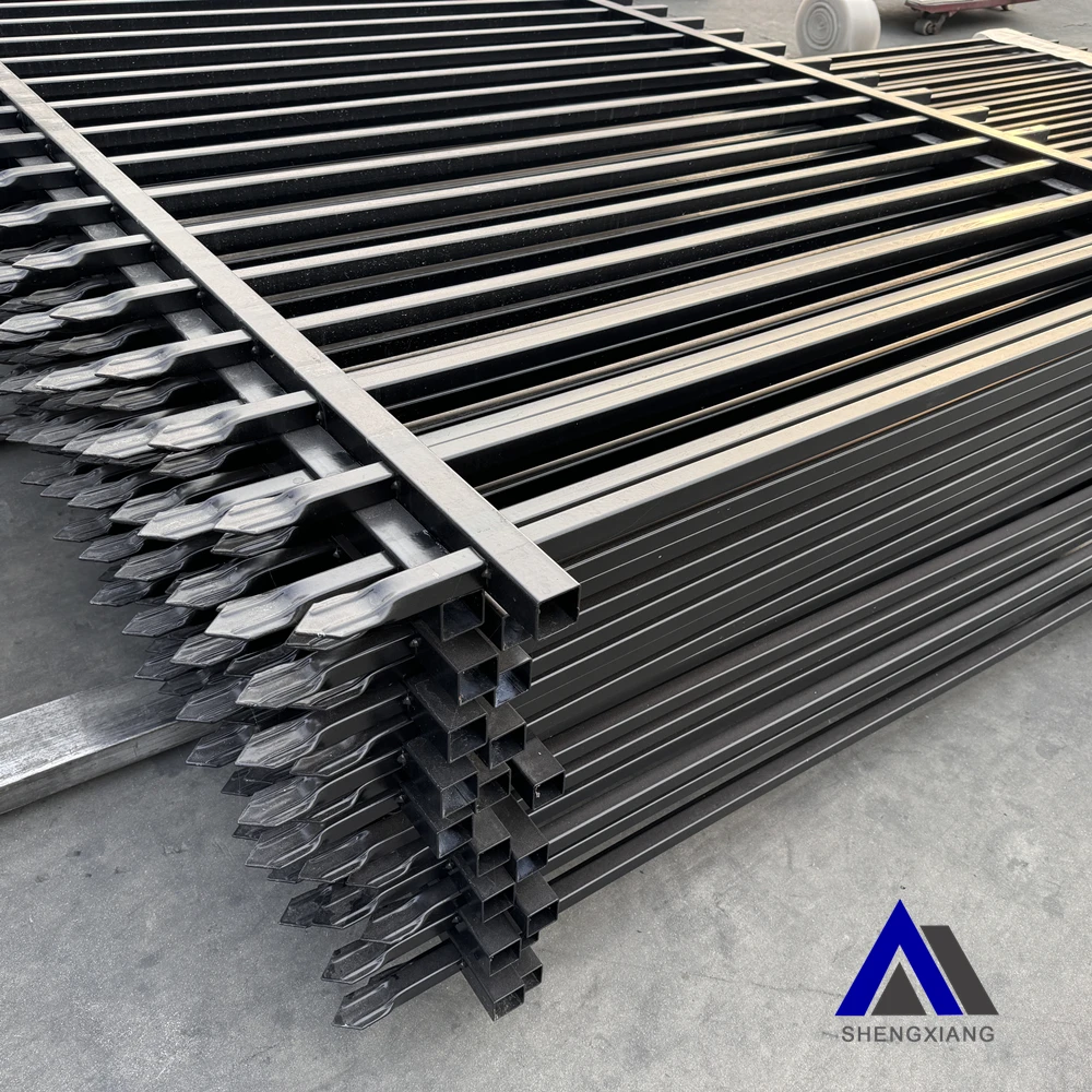 VerifiedPro Factory Shengxiang Wrought Iron Fence Metal Ornamental Picket Fence Panel Sliding Gate for Home Garden Fencing