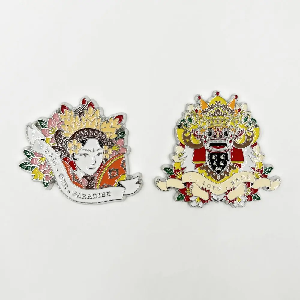 Custom Metal Srafts Fridge Magnets Creative Travel Souvenirs Gifts Bali Architectural Design 3D Zinc Alloy Durable Wholesale