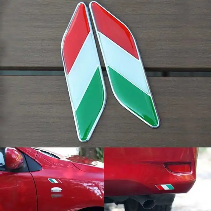 rot weiß grün metall 3d italien flaggen blatt abzeichen emblem