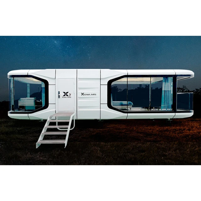 Modern Luxury Prefab Home Solar Space Capsule House with Steel Structure Building