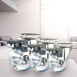 Cheap wholesale furniture caster wheels transparent lightweight office chair casters for furniture NO 6