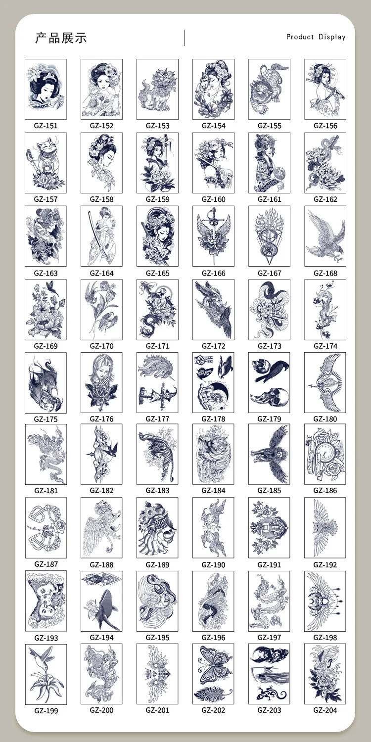 Juice Herbal Arm Chest Tattoo Stickers Water Transfer Temporary Women ...