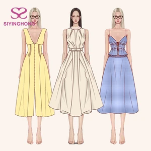 Wholesale Women's Senior A-Line Casual Dresses Silky Lace Embroidery for Evening Parties Customizable by Clothing Manufacturers