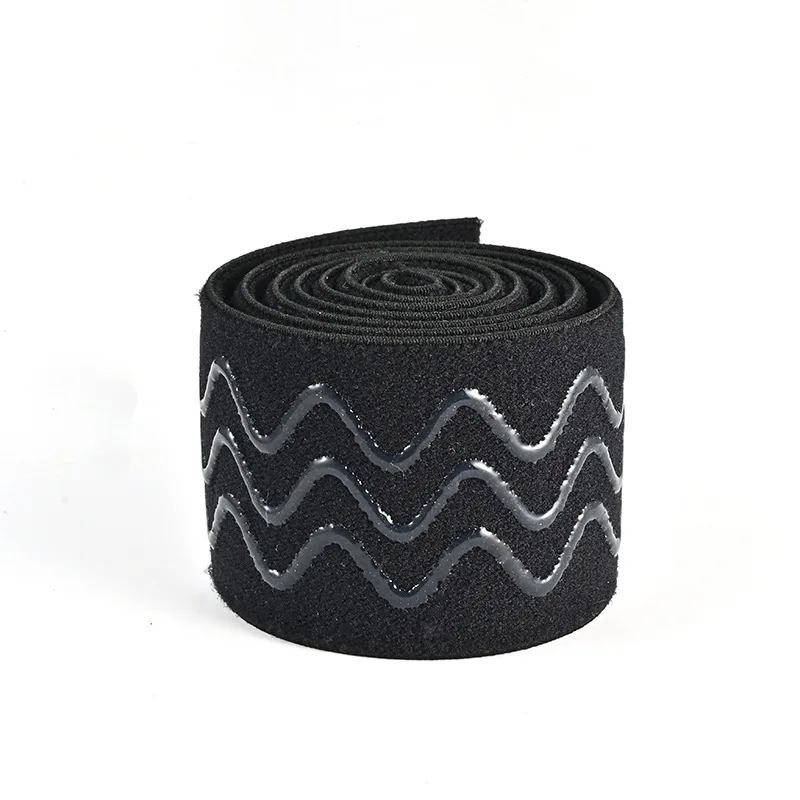 Factory Custom Waterproof Eco-Friendly Nylon Coated Anti Slip Elastic Band Wave Silicone Elastic Webbing