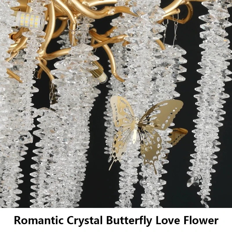 Деревенская спальня столовая подвесные светильники освещение люстры потолочные роскошные золотые светодиодные Современные хрустальные K9