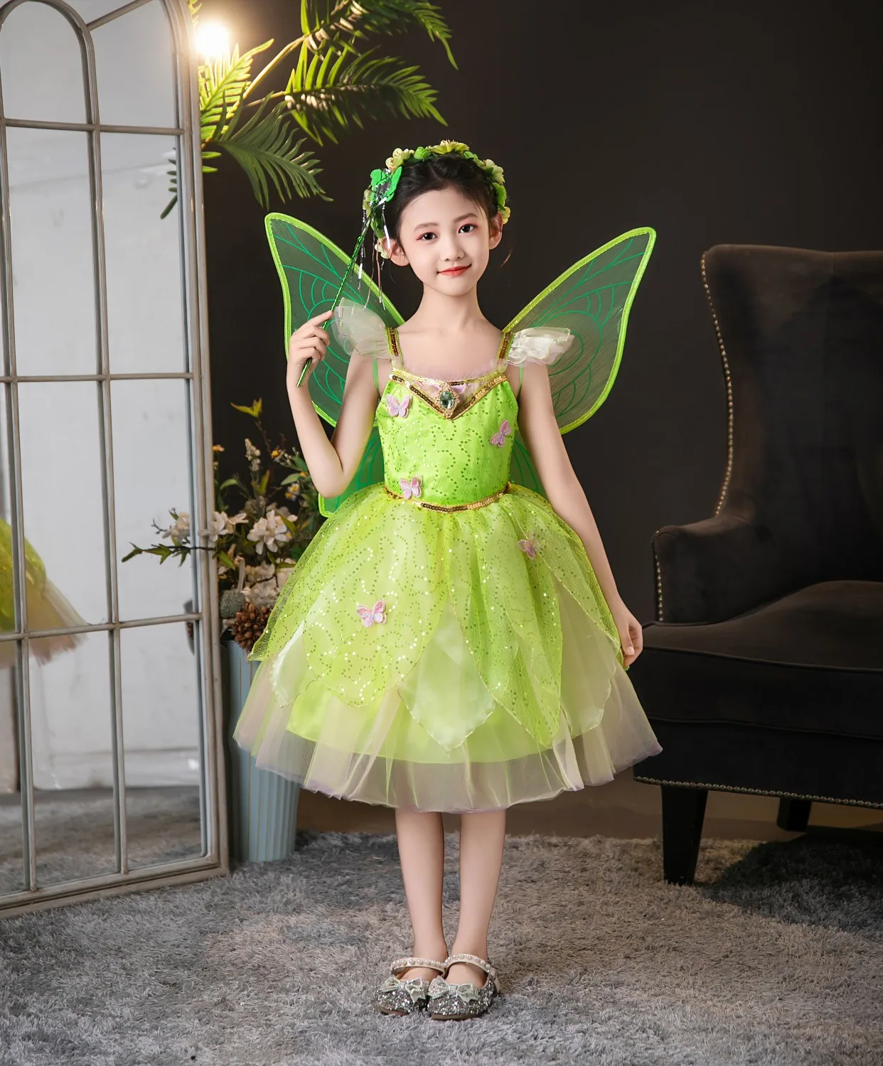 Wholesale Girls Green Elf Frog Dresses Fairy Toddler Tiana Tinker Bell  Princess Birthday Party Outfits Halloween Costumes