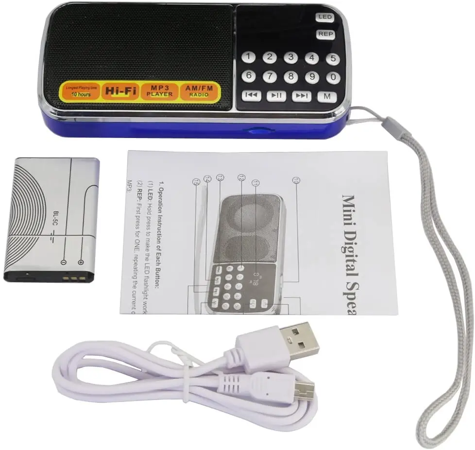L-088 Am Fm Portable Digital Radio Mp3 Player Music Loudspeaker With Tf ...