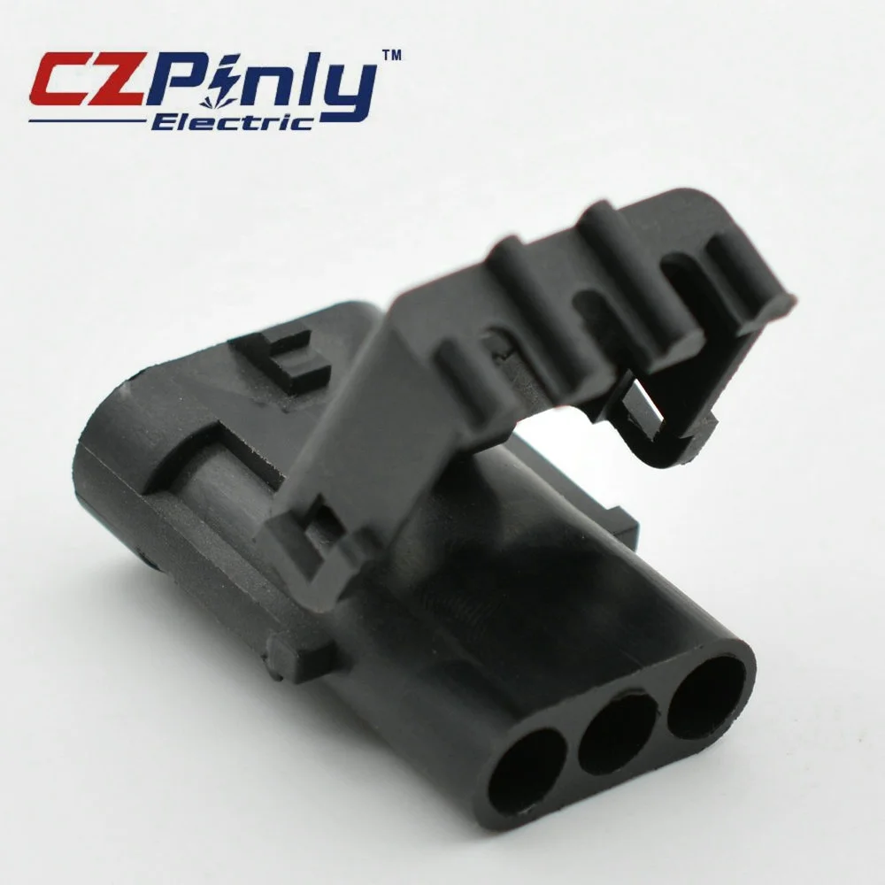 Gm Pa66 Pbt Gf30 Delphi Packard Tps 3 Pin Male Weatherpack Receptacle Connector 12010717